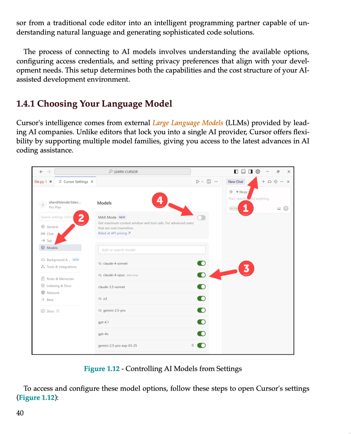 Book preview - Cursor interface and setup